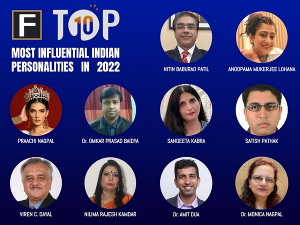 Top 10 Most Influential Indian Personalities of the year 2022 announced by Fame Finders Media.